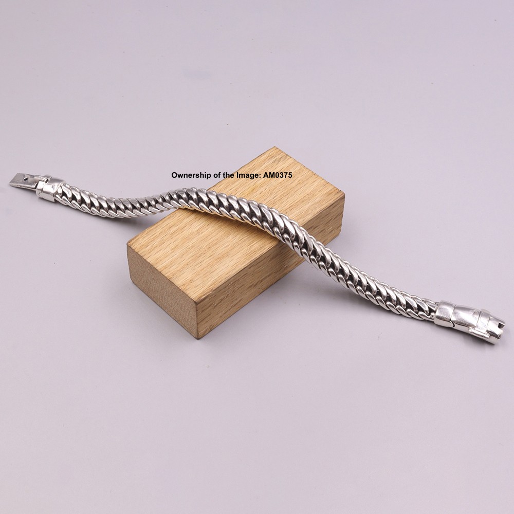 NEW Pure 925 Sterling Silver 10mm Curb Link Chain Men’s Bracelet 8.26inch 58-60G
