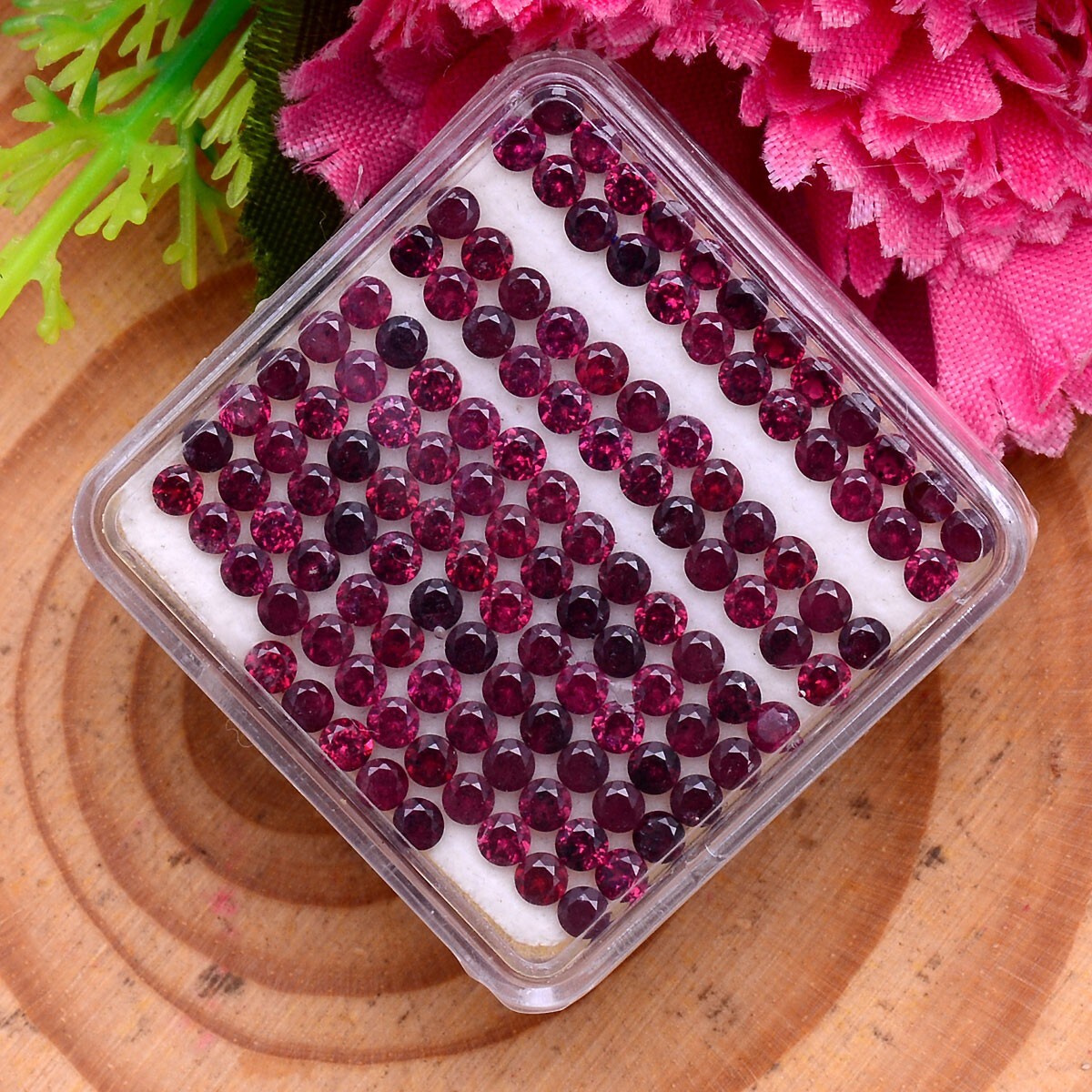 125 Pcs Natural Rhodolite Garnet Finest Quality 2.70mm Round Sparkling Gemstones