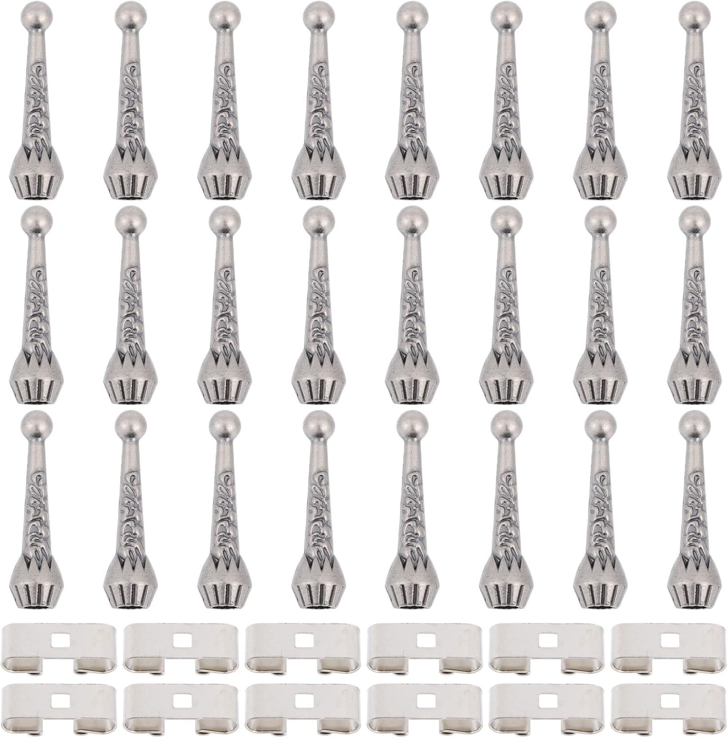 CHGCRAFT 36pcs Bolo Tie Findings Kit with 24Pcs Bolo Tie Tips Replacement End Ca