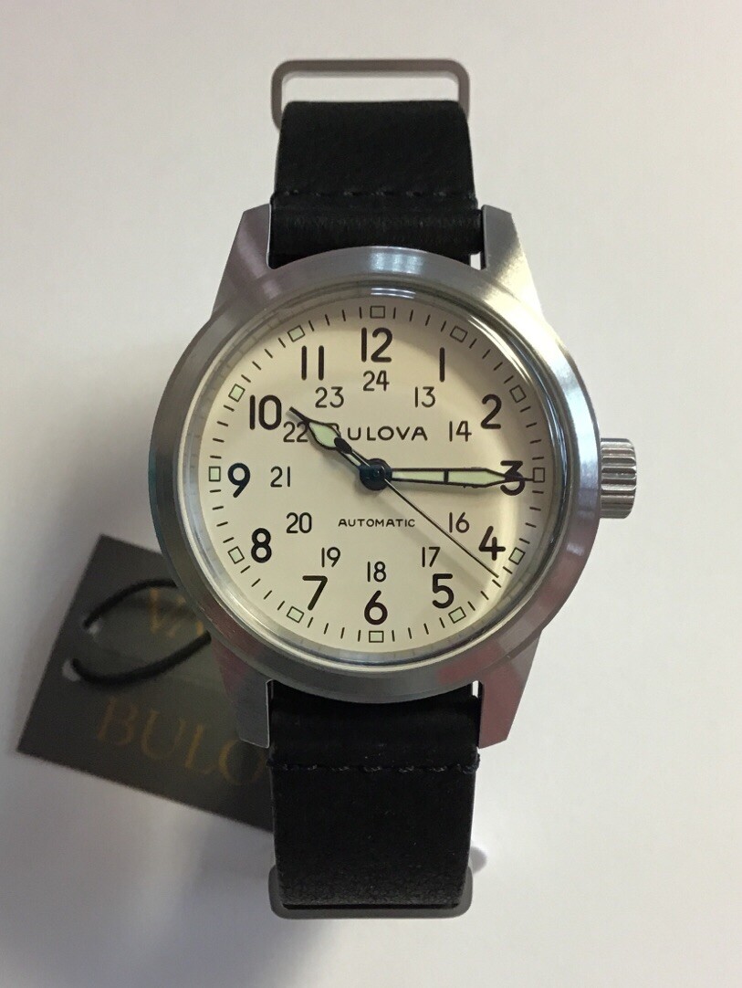 BULOVA Men’s Hack Series Military Black NATO Automatic WATCH 96A246