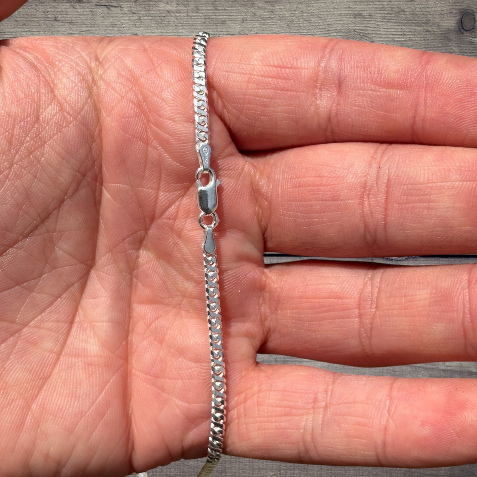 2.5mm Dollar Chain Necklace – Real Solid 925 Sterling Silver MADE IN ITALY