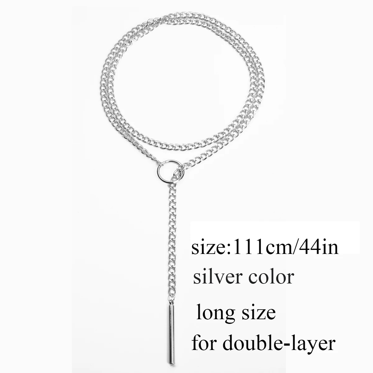 Black Slip Chain Necklace Choker Gothic Bar Pendant Lariat Layering Jewelry