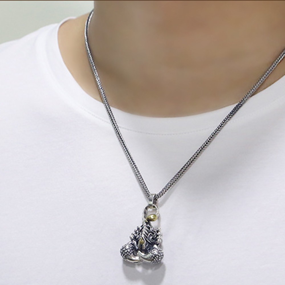 Pure S925 Sterling Silver Lucky Six Words Scorpion Pendant 29-30g 39*29mm