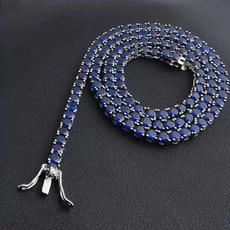 Birthday Gift For Him 18k White Gold Plated 5mm Round Cut Lab Created Sapphire