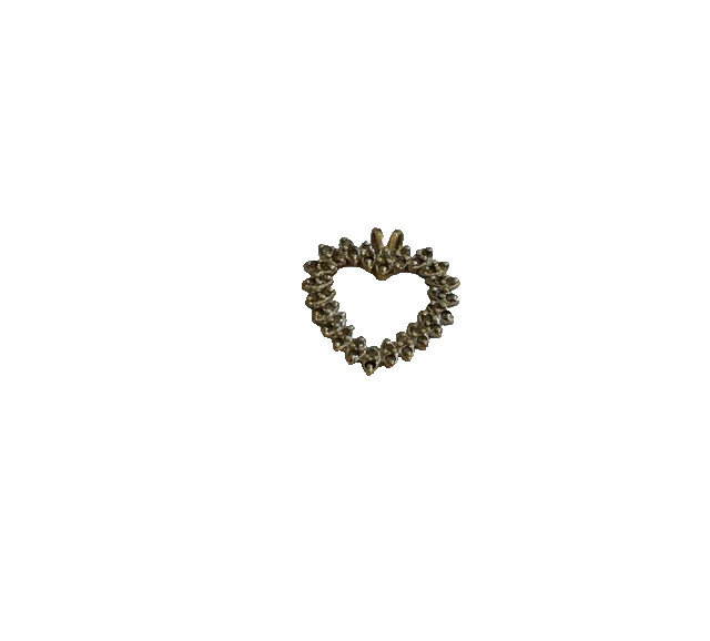 10K Yellow Gold Diamond Love Heart Pendant 2.4g.