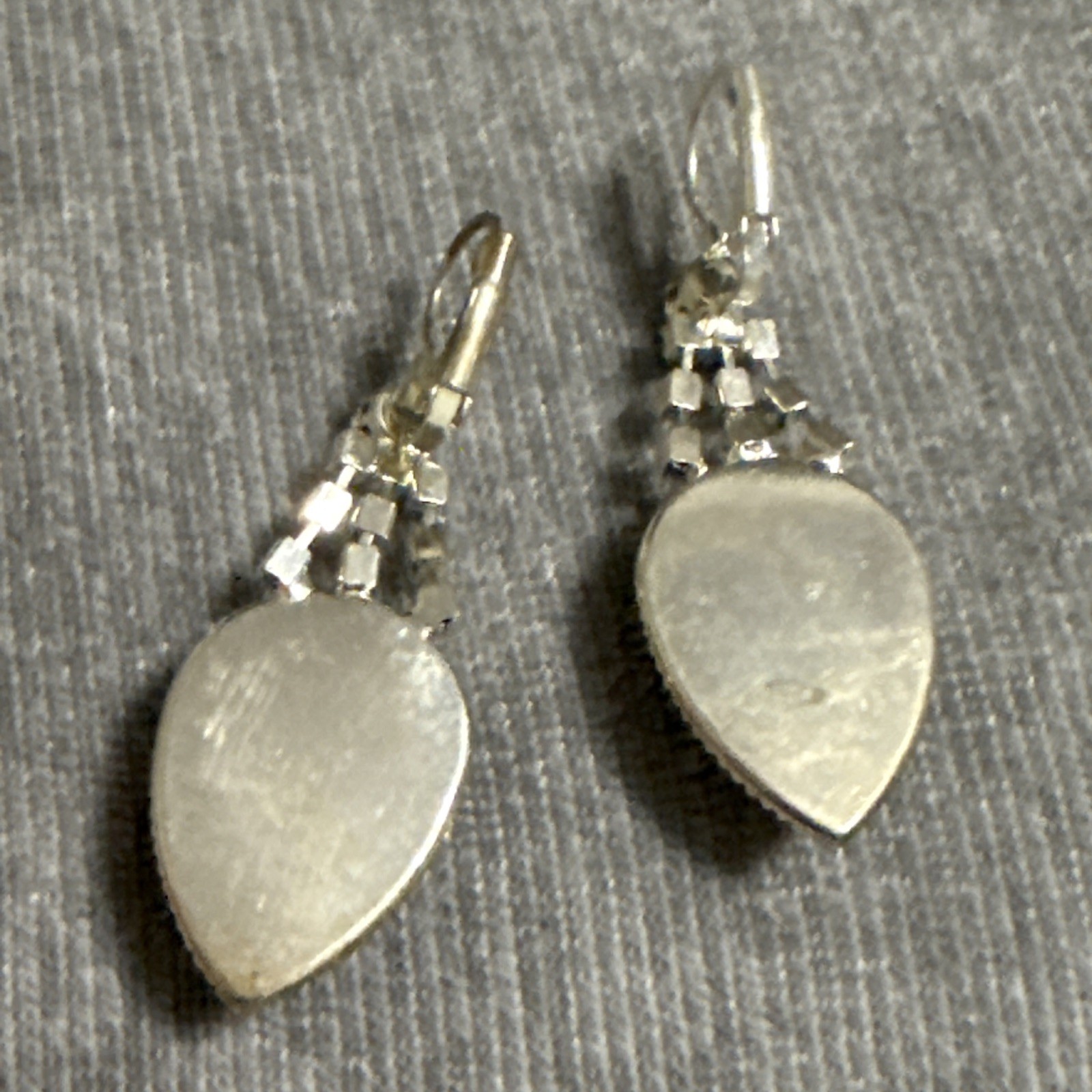 VTG Teardrop Earrings Faux Citrine Crystal Rhinestone Dangle Classic