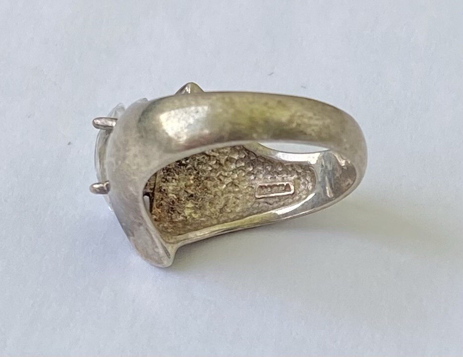Signed 925 Korea, Sterling, CZ/Cubic Zirconia Gem, Ring Size 7