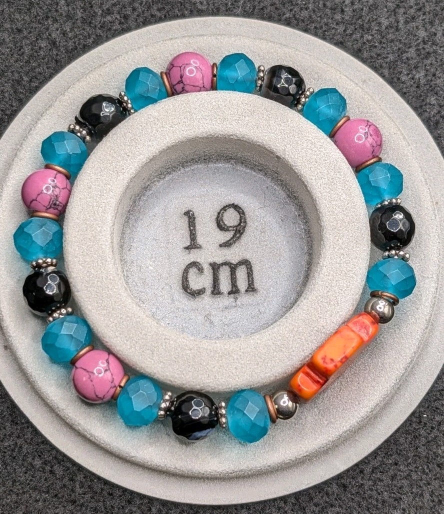 Colorful Cross Mixed Fun Beaded Stretch Bracelet (19cm) M/L Wrist