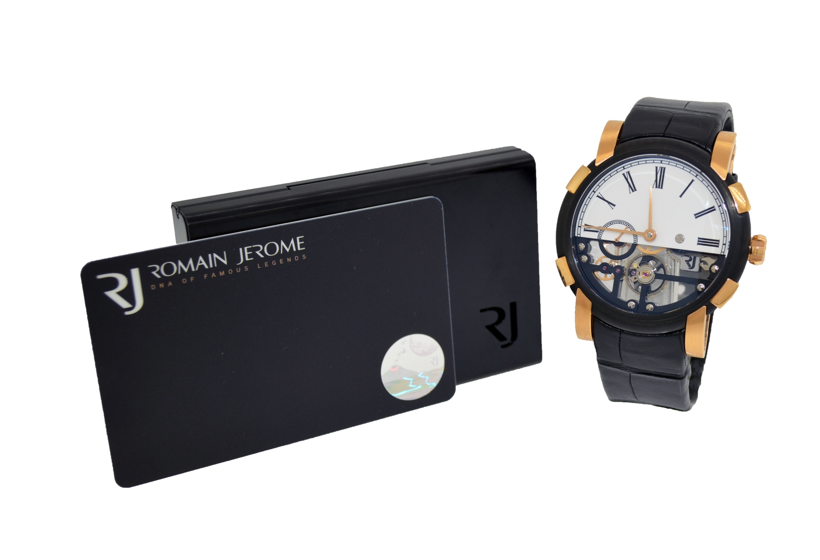 Romain Jerome Skylab Grand Feu 44mm 18k Gold Black PVD Steel Watch RJMAU02705