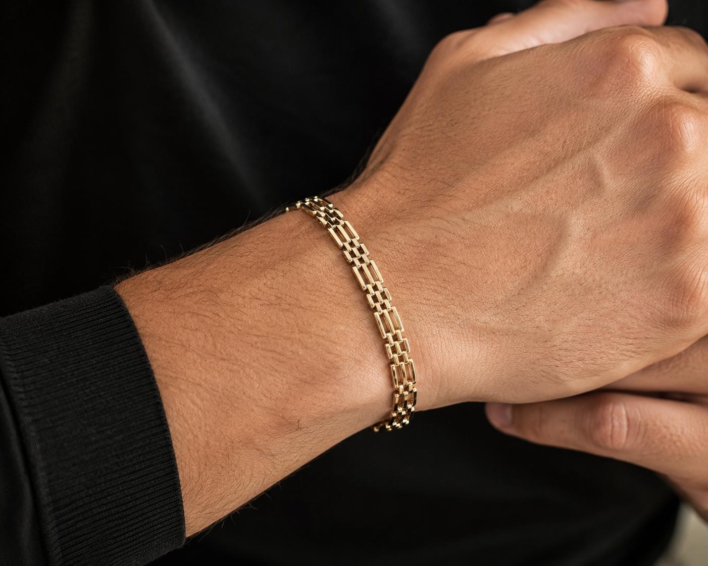 10k Solid two-tone Gold Link Bracelet