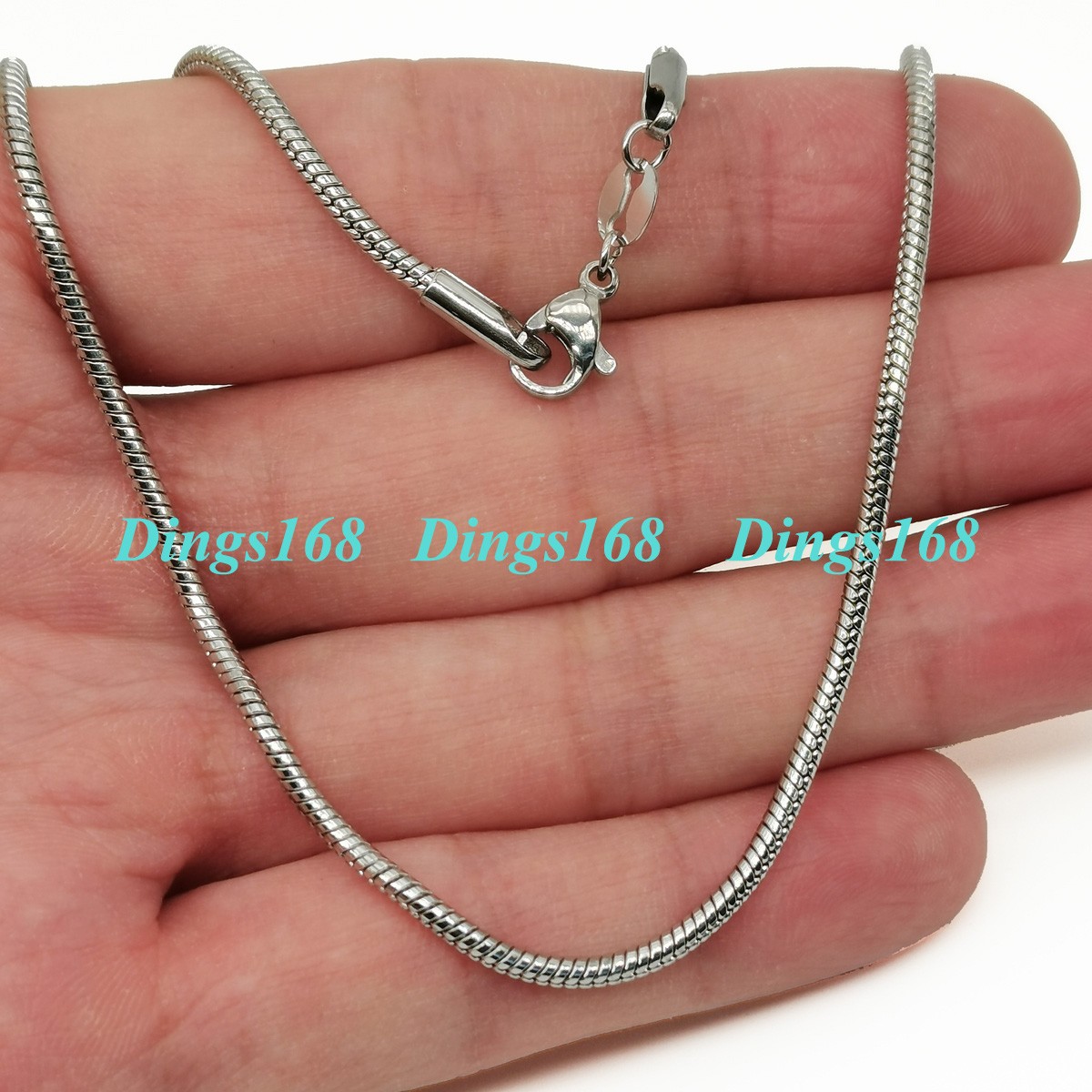 Real 925 Sterling Silver Tarnish-Resist 38 inch 1.2mm Round Snake Chain Necklace
