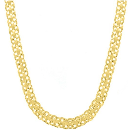 Italian Made 925 Sterling Silver 9MM Flat Bismark Chain Necklace Choker 20″ Inch
