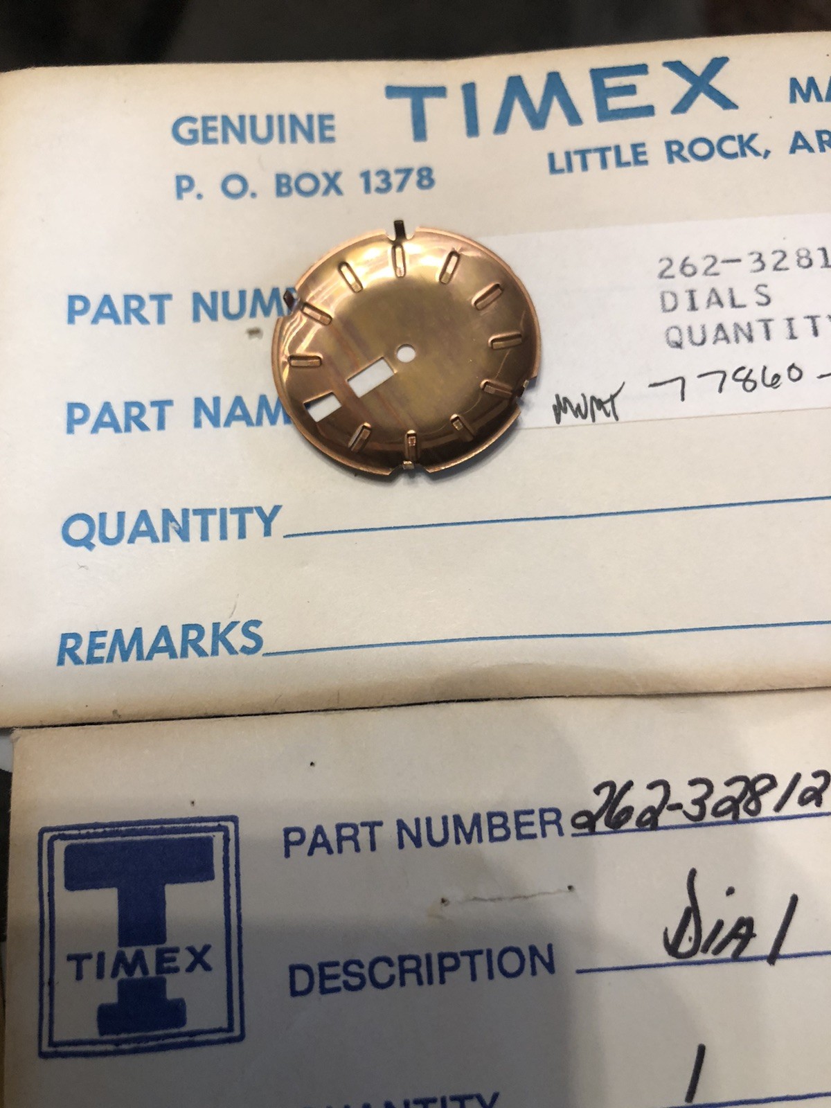 NOS Genuine Timex Electric Dynabeat Watch Dial 262-328108 For Mvmt# 77860-26277