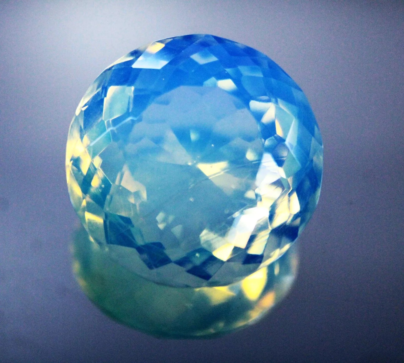 Australian Natural 99.20 Ct Bi-Color Opal Round Cut Welo Certified Untreated Gem