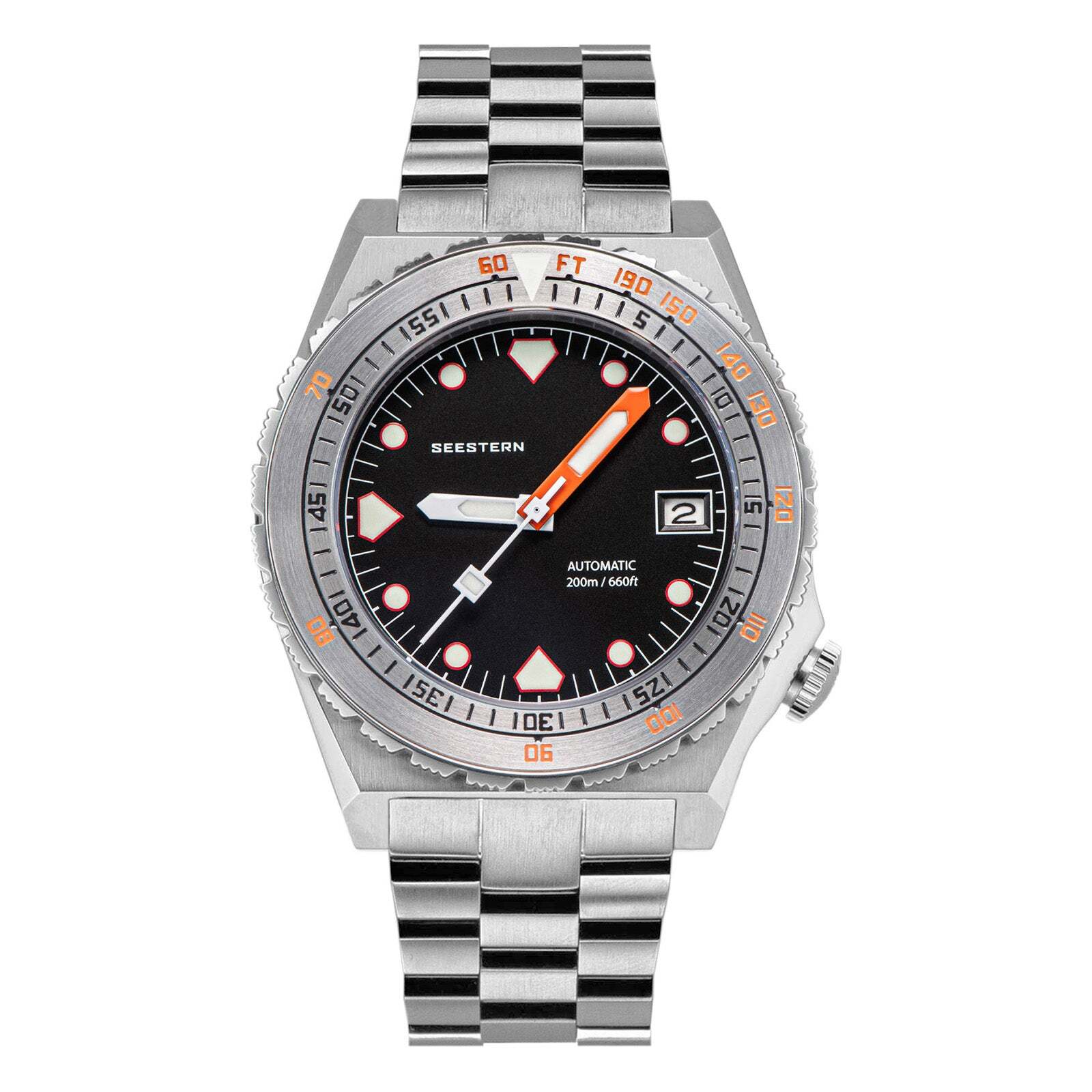 Seestern Vintage Sub 600T Black Vintage 407S Ceramic 40mm Automatic Diver Watch