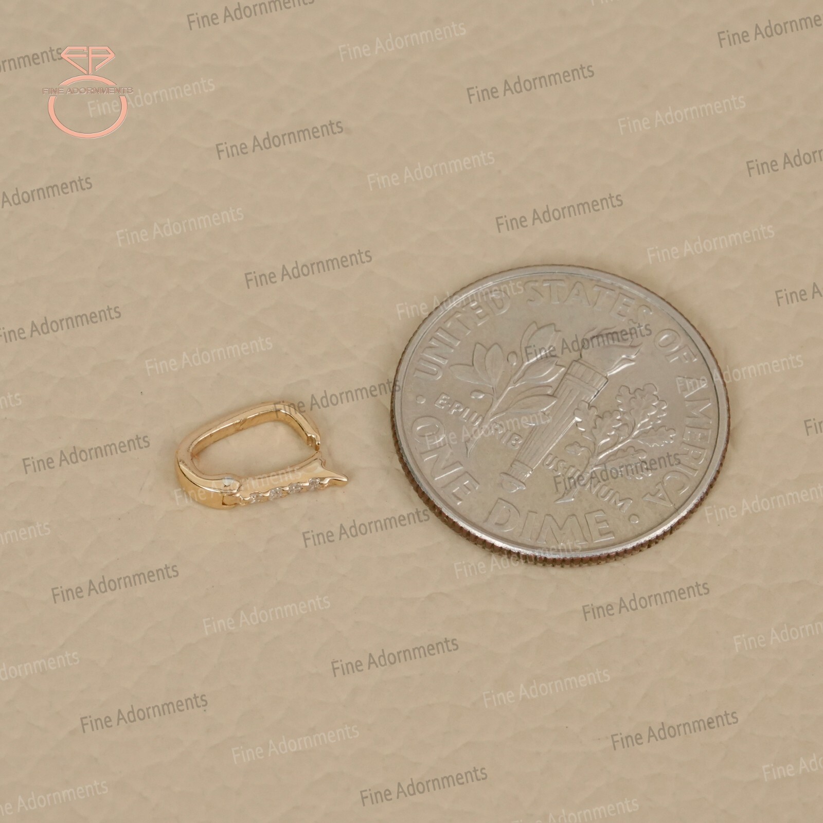 Natural Pave Diamond Solid 14K Yellow Gold Clasp Finding Handmade Charm Jewelry
