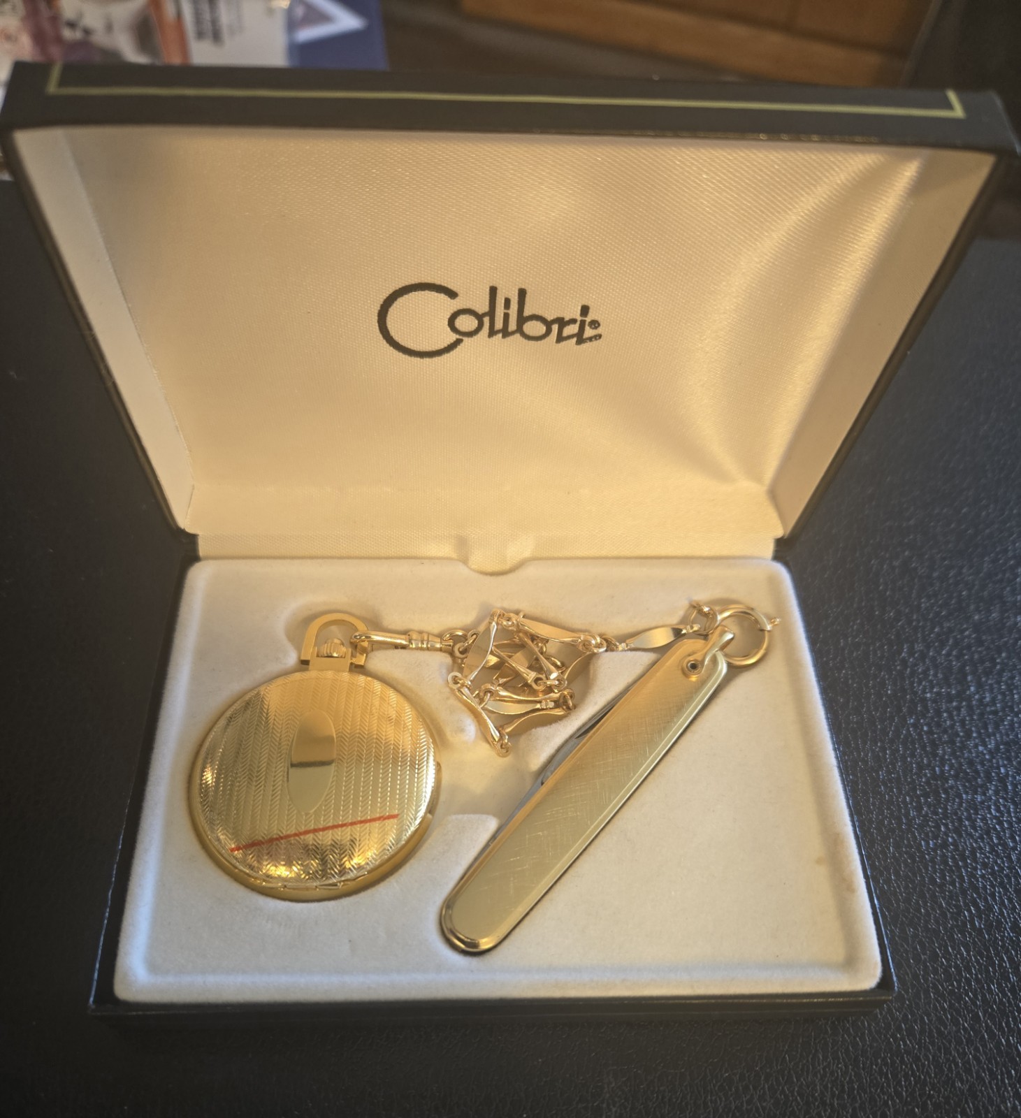 Vintage Colibri Pocket Watch Knife Combo Gold Collection Piece
