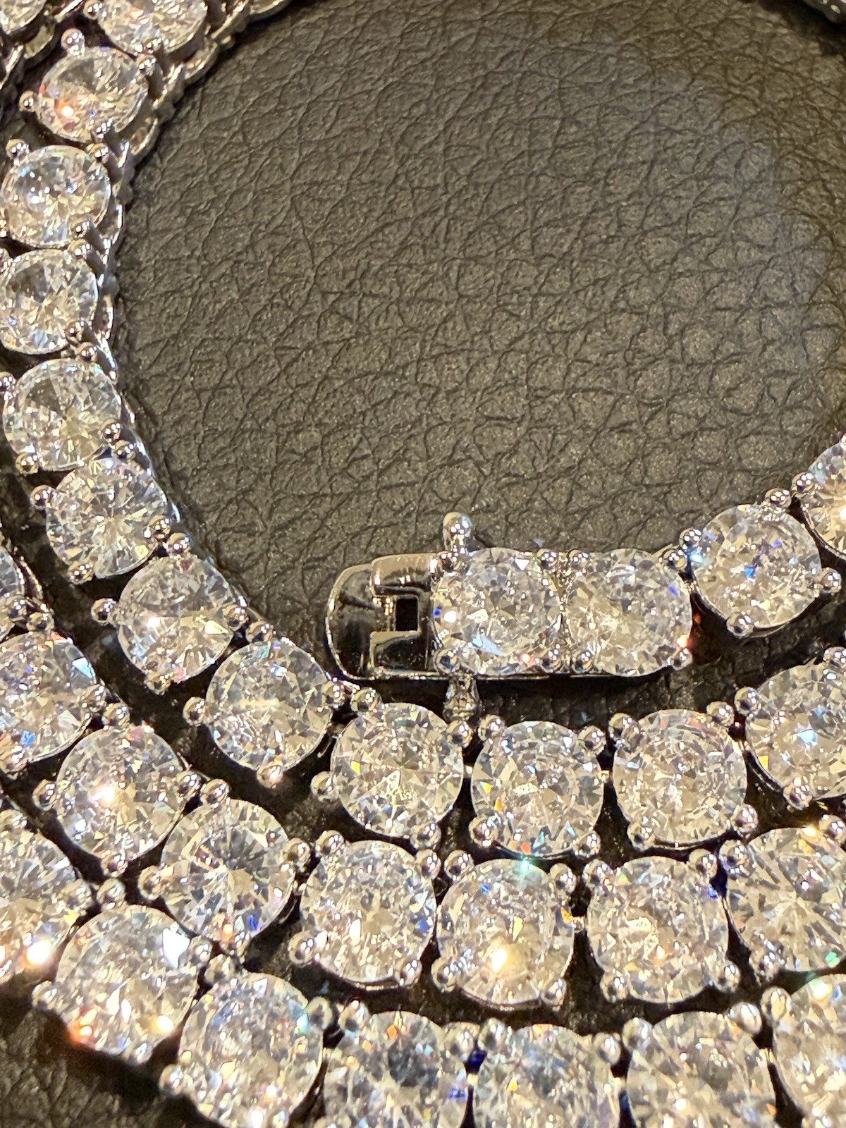 24-inch 925 Sterling Silver Moissanite Tennis Chain Necklace 6mm for Men Jewelry