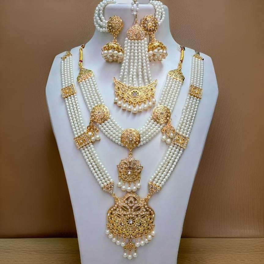 INDIAN PAKISTANI BOLLYWOOD GOLD PLATED JEWELRY NECKLACE SETS FULL JEWELLERY SET