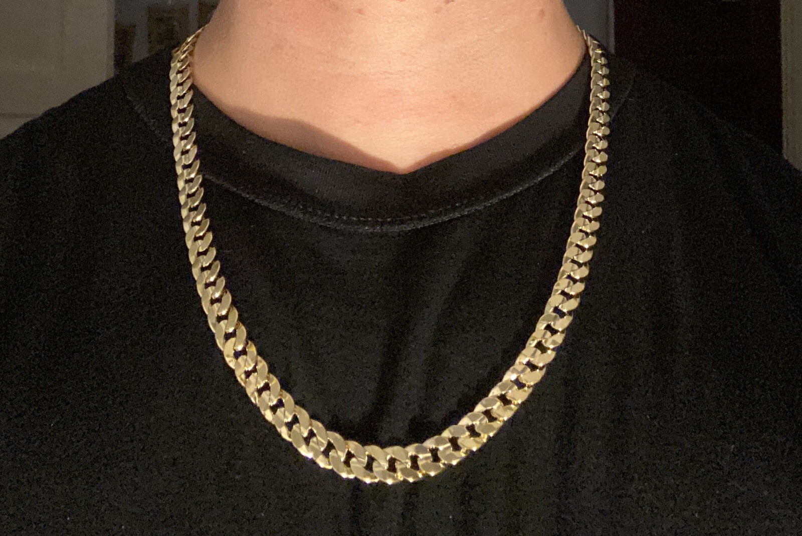 Gold Chain Cuban Link 24in 10mm and Cuban Link Bracelet 9in 10mm Set Plated