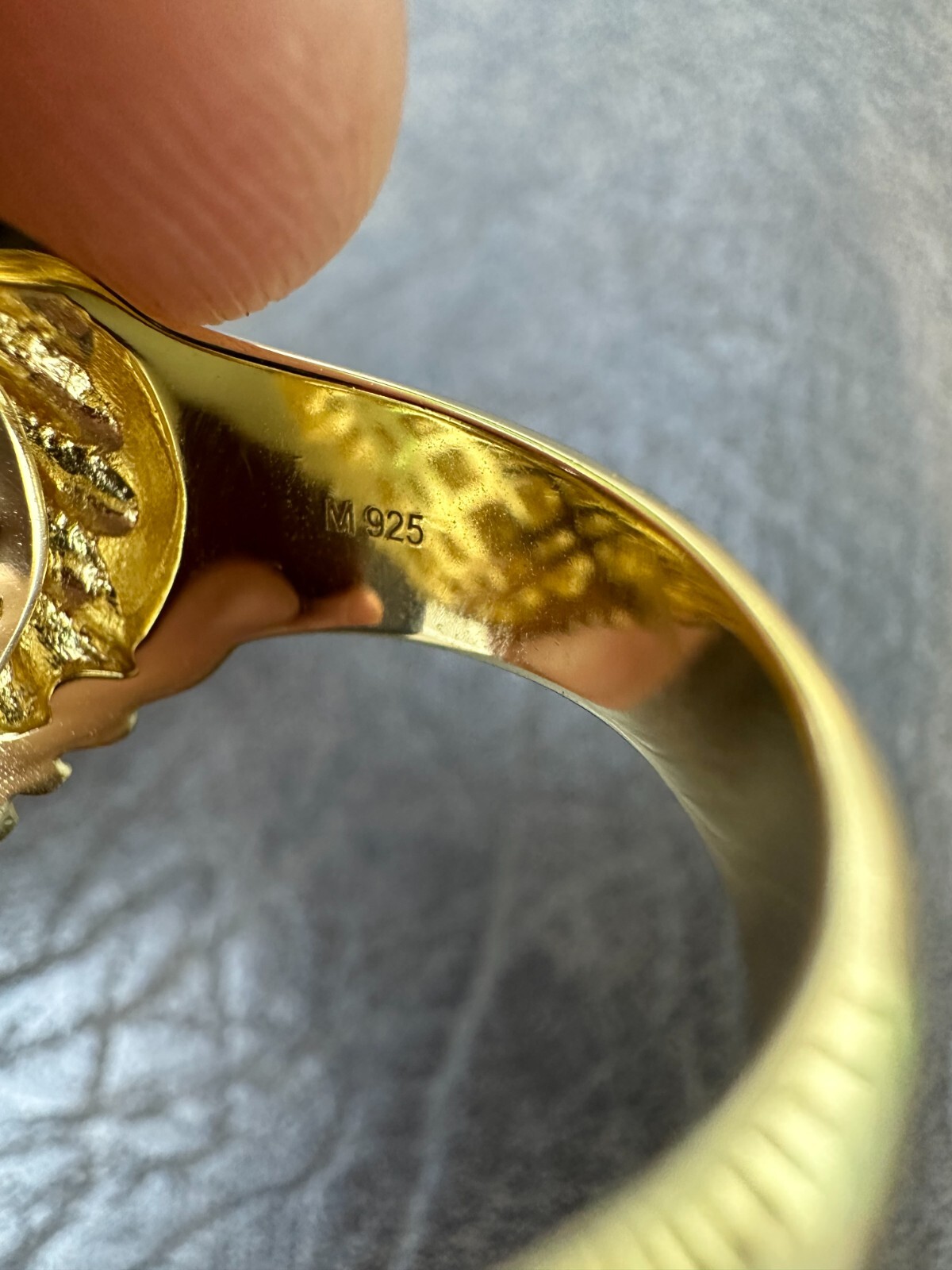 Lion W. Moissanite Baguette Crown 3D Mens Ring – 14k Gold Over Real 925 Silver