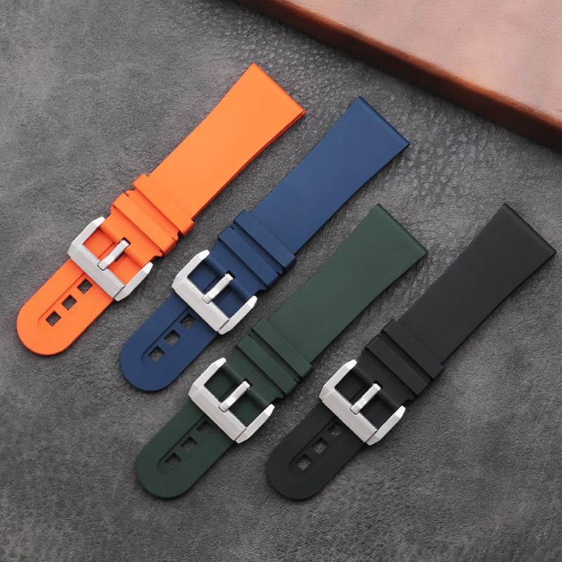 23mm Fluorine Rubber Strap Wrist Band Fits Blancpain Fifty Fathoms 5015 5200