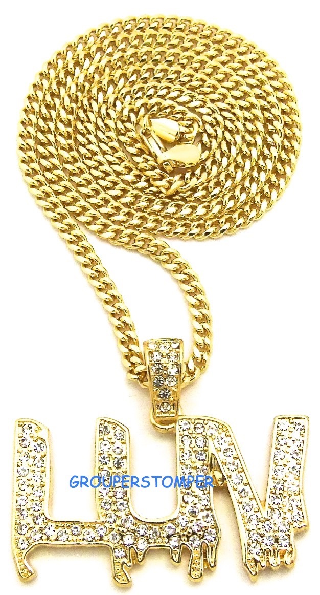 LUV Uzi Necklace New Pendant with 24 Or 30 Inch Length Chain Vert LIL