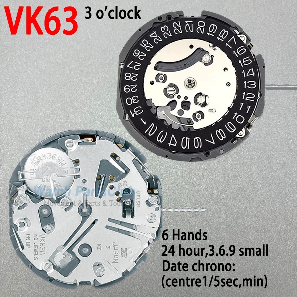 Japan VK63 VK64 VK67 VK68 Quartz Movement Aftermarket Watch Replacement Parts