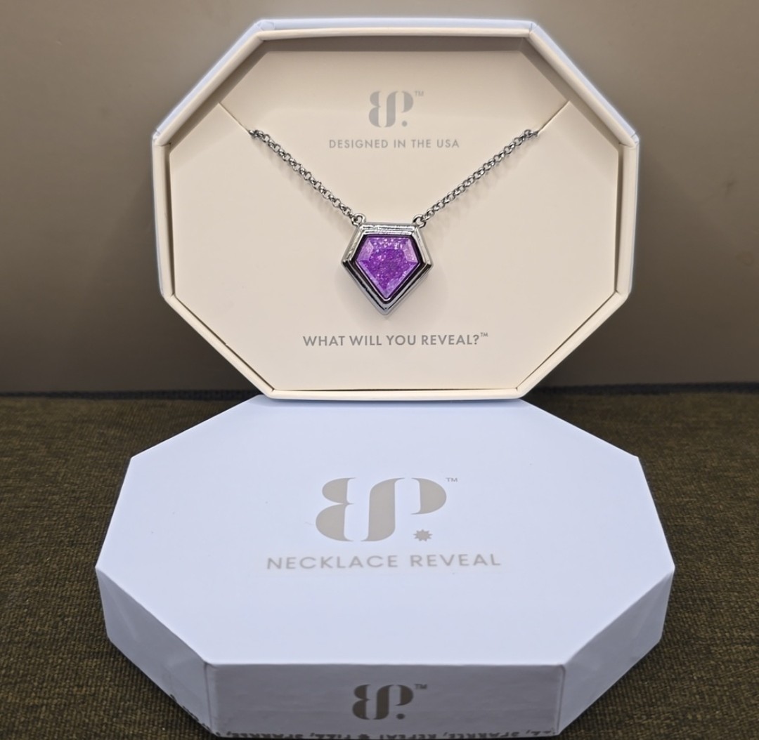 Bomb Party Necklace Lavander Ice Crystal Hematite Plating “A Sigh That Stays”