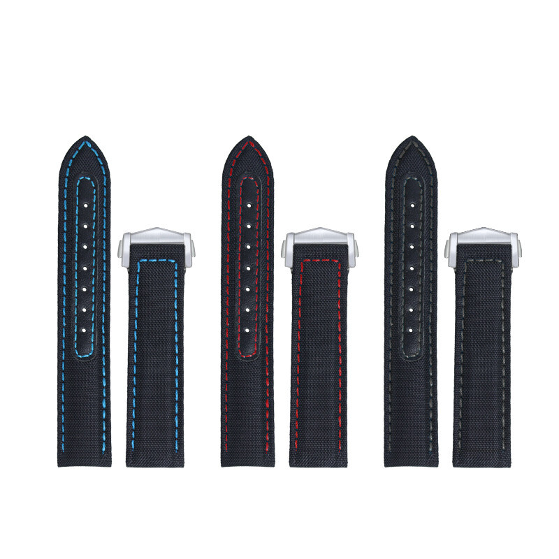 High Quality Canvas Nylon Watch Band Strap Butterfly Clasp 19 20 22mm Fits Omega