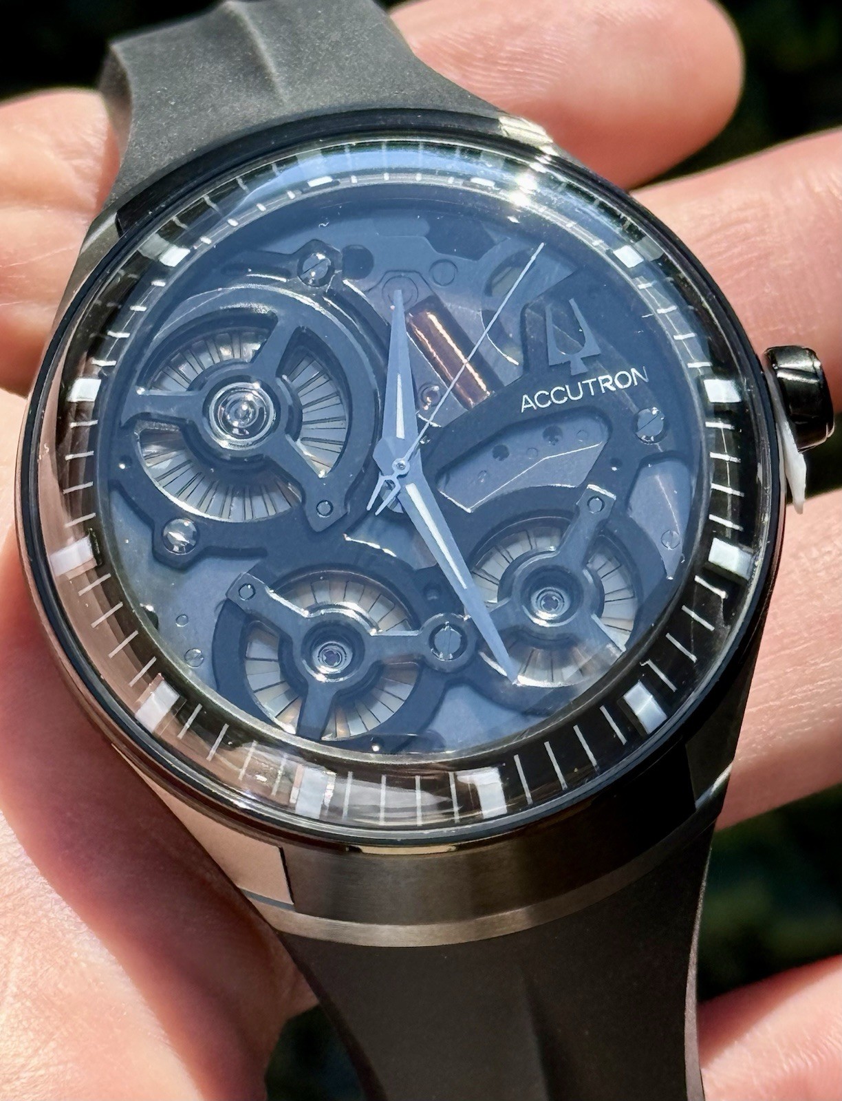 Accutron Spaceview DNA Electrostatic Skeleton Dial Black 45mm 2ES8A003 Unworn