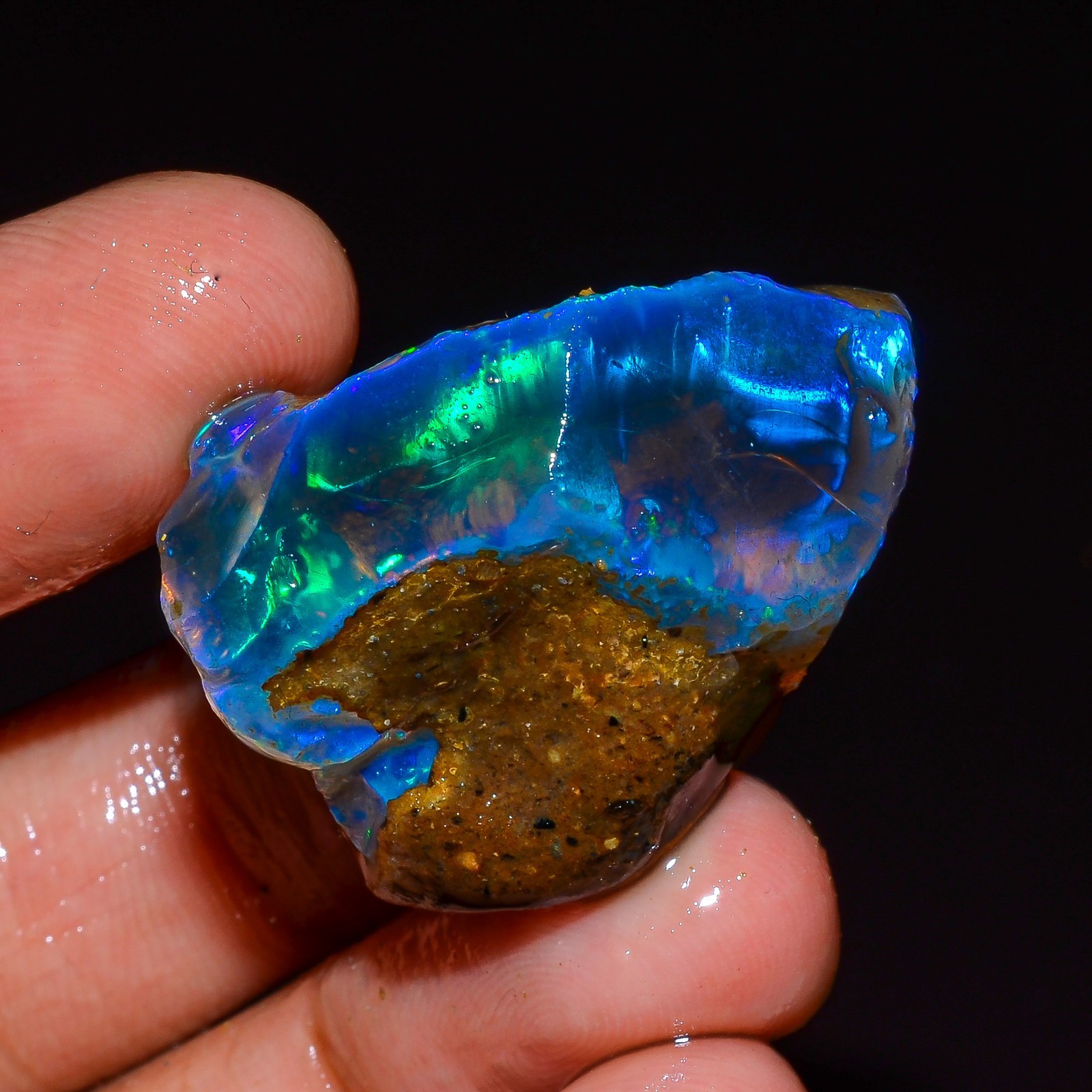 Beautiful Top Grade-100%Natural Welo Fire Ethiopian Oil Opal Rough-53.00 Carat