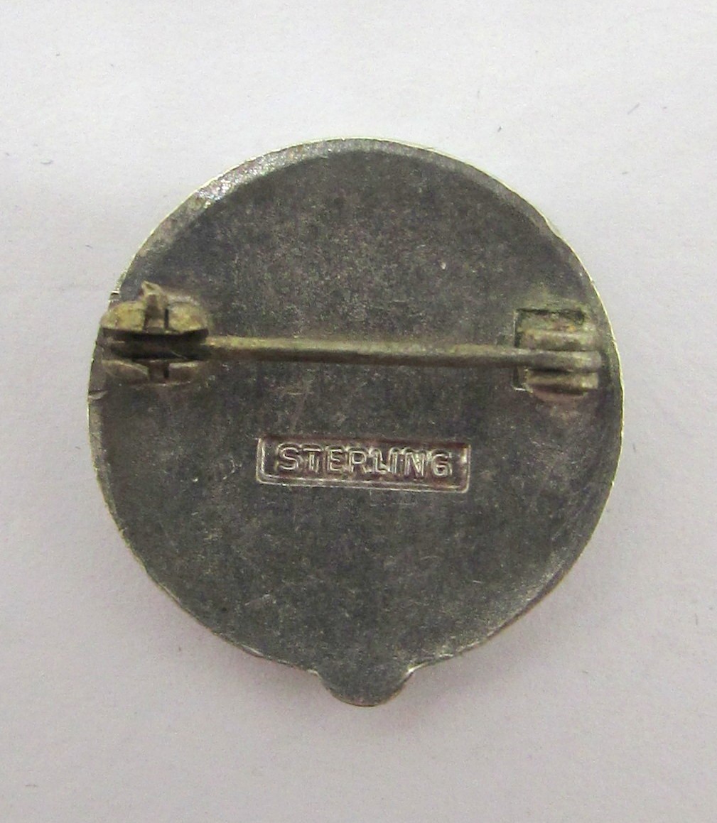 925 STERLING SILVER ENAMEL WATERBURY HOSPITAL5 YEARS SERVICE PIN 18MM ~ 2.9G