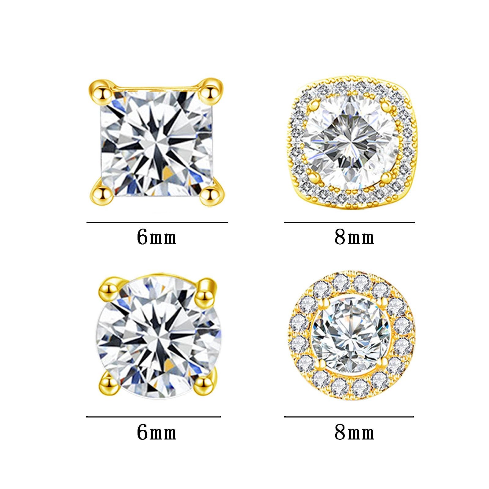 NEWITIN 4 Pairs Stainless Steel Stud Earrings for Men Hypoallergenic Earring …