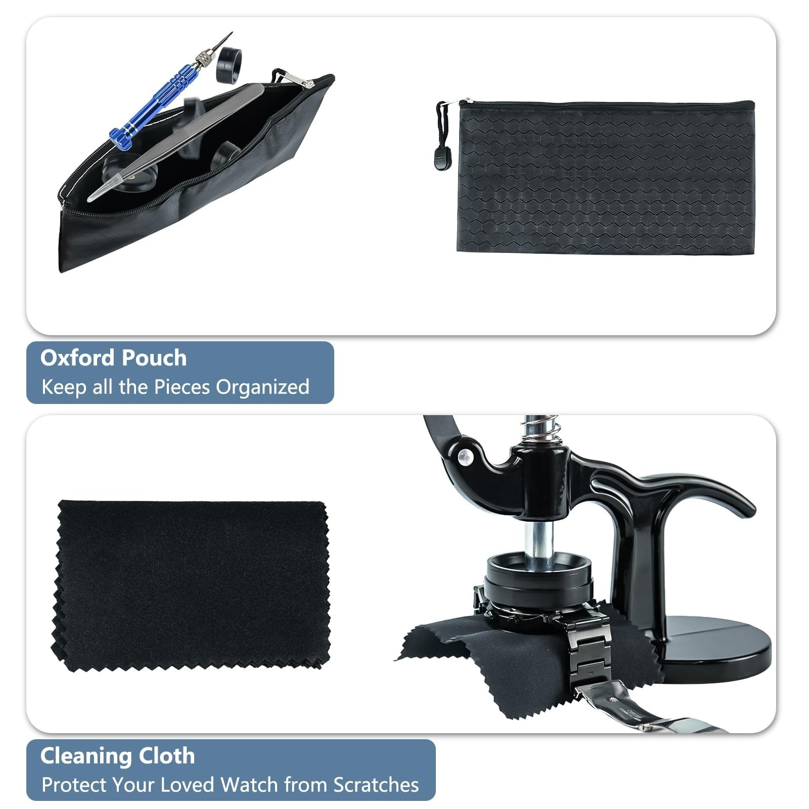 6 in 1 Watch Repair Kit + Watch Press Tool, Watch Battery Tool Kit, Watch Bac…