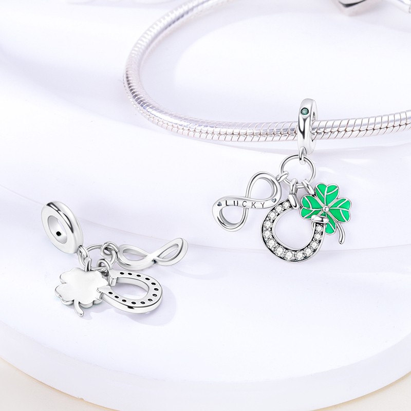MULA European 925 Sterling Silver Forever Lucky Dangle Charm Fit Lady Bracelet