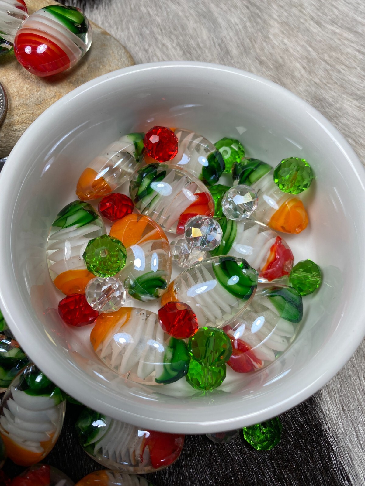 Lampwork Beads Bulk Oval Roundelle Crystal Beads Beads for Jewelry Making 50 pcs