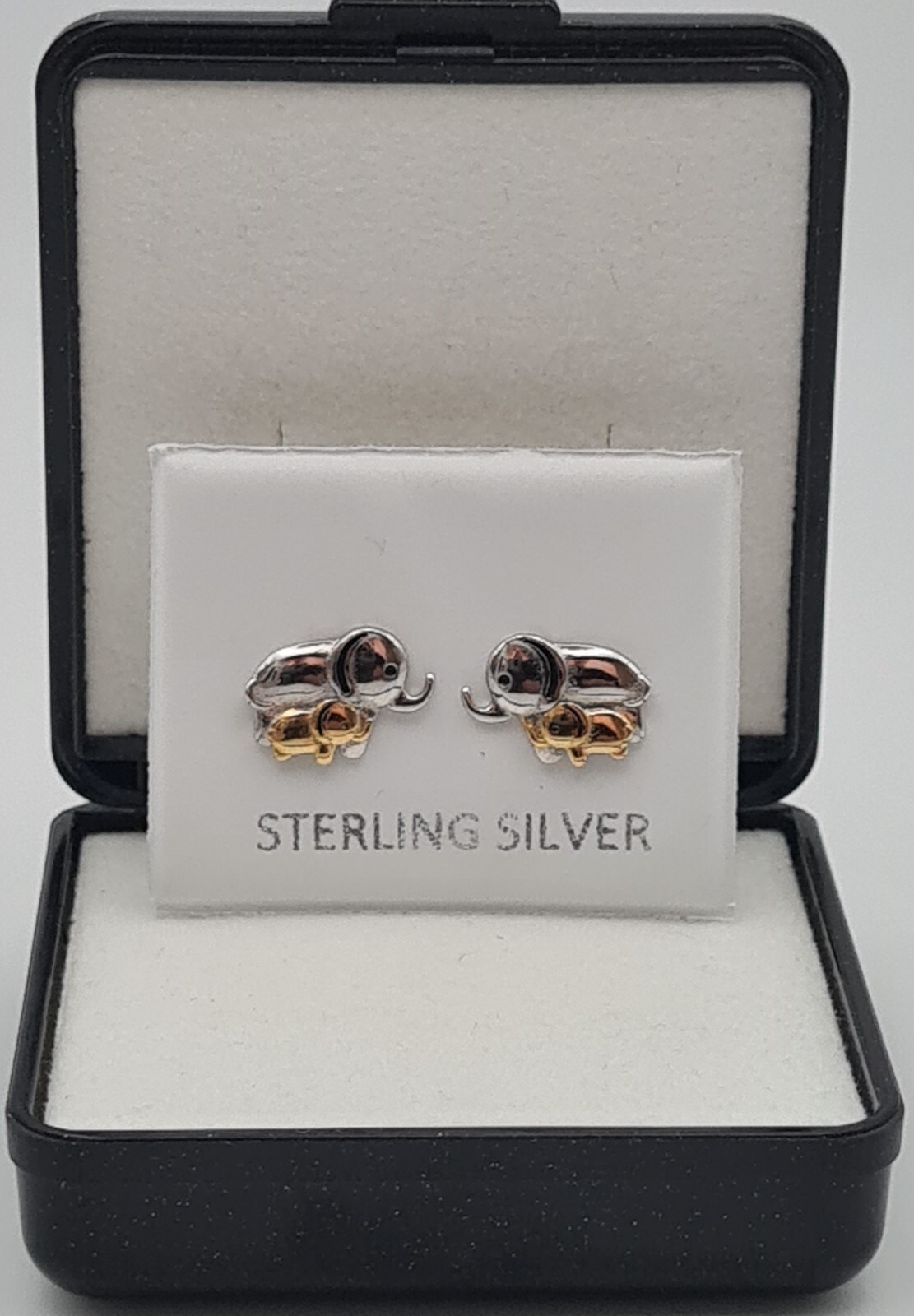 925 Sterling Silver Elephant Mum & Baby Earrings Studs Women, Girls Pierced Ears