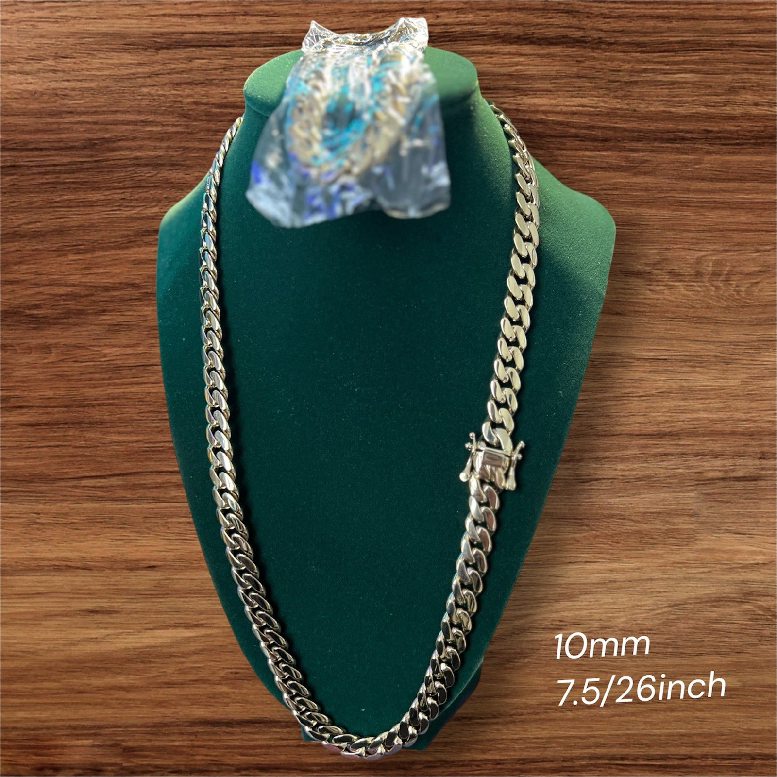 Set 2Pc Cuban Chain Necklace & Bracelet for Men 18K Gold Plated 10mm 7.5/26inch