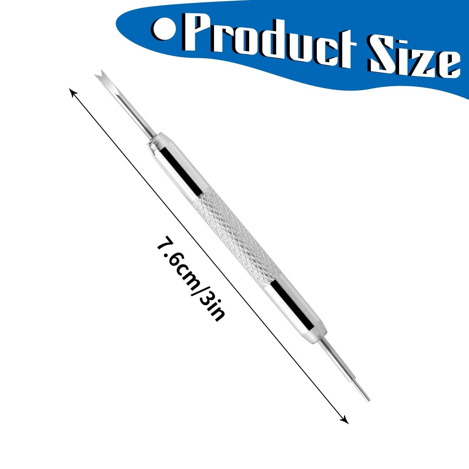 2×Silver Repace Steel Watch Band Spring Bar Link Remover Pins Pusher Repair Tool