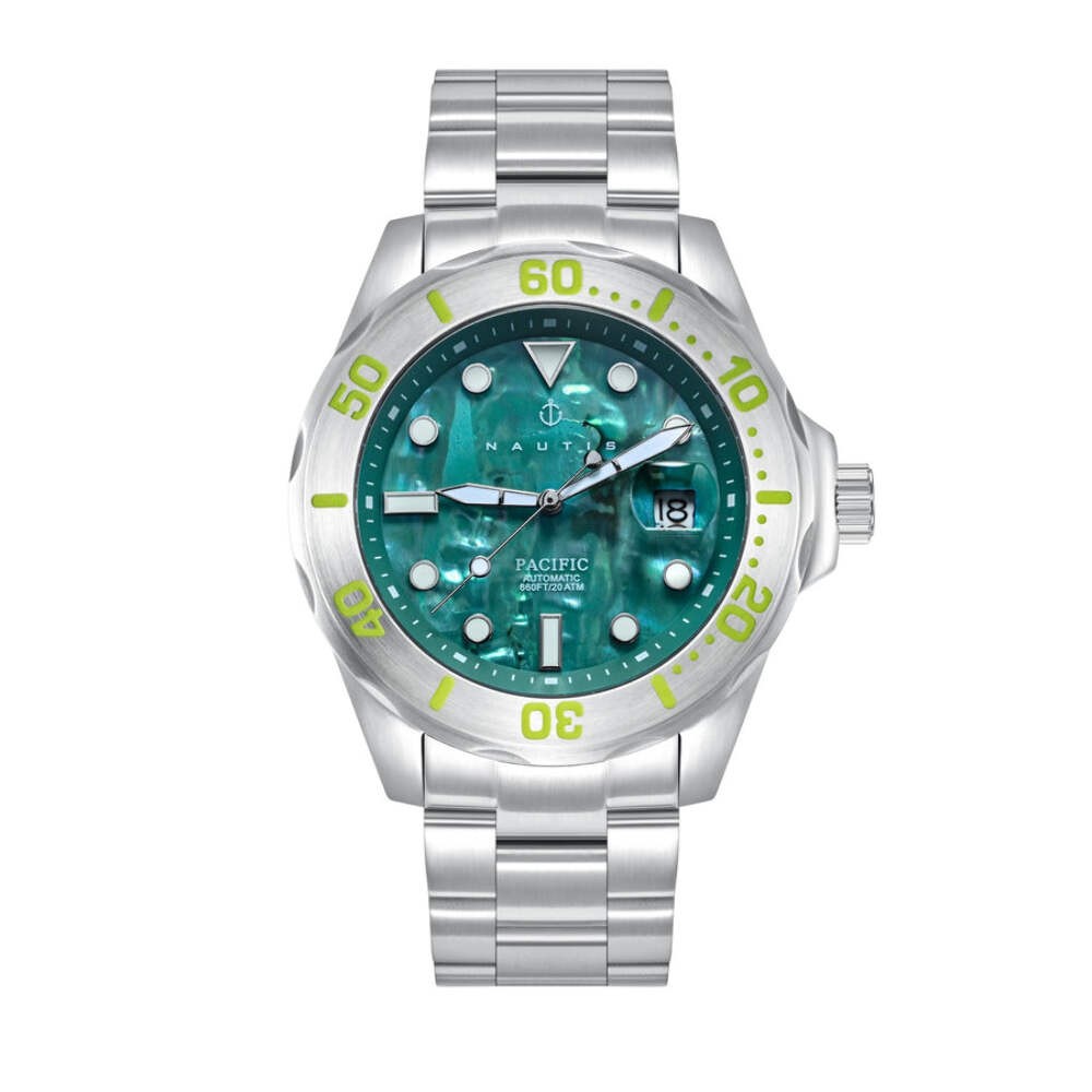 Pacific Automatic Teal Abalone Dial / Stainless Steel Bracelet Teal Abalone Dial