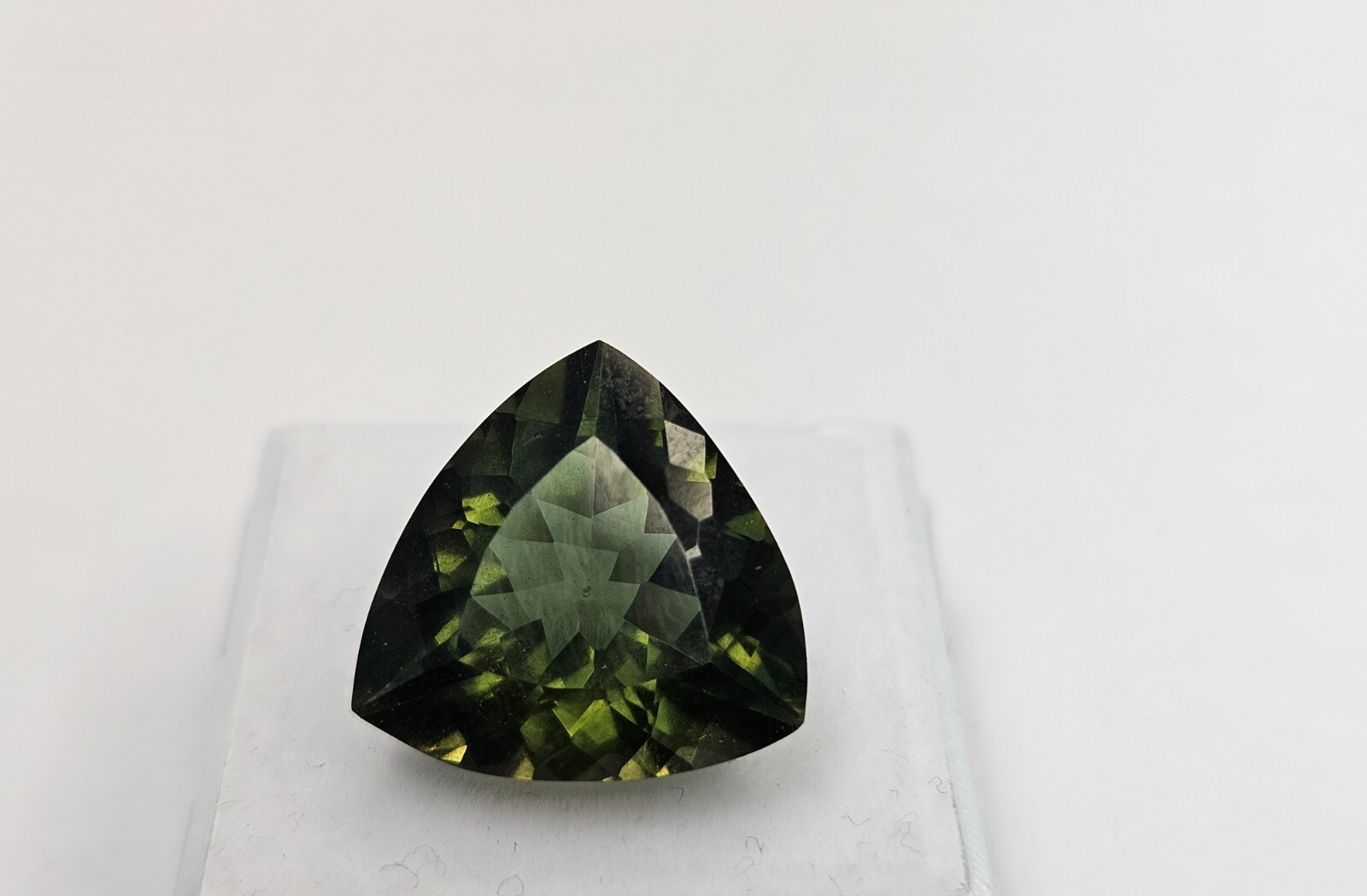 Moldavite Natural Green EGL Certified Trillion Cut 10+ Ct Loose Gemstone