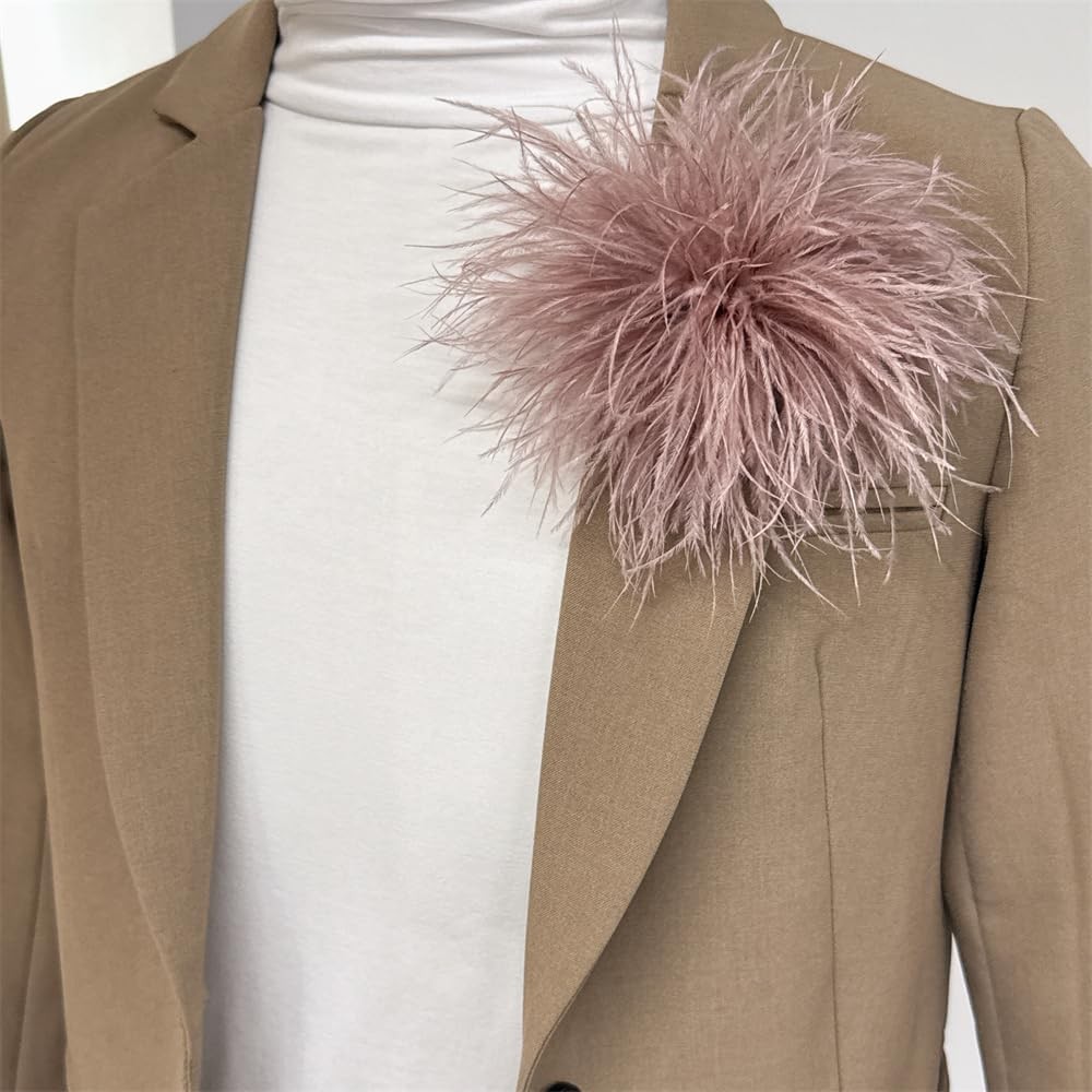Newzenro Dainty Feather Flower Large Brooch Pin For Women Men Elegant Oversized