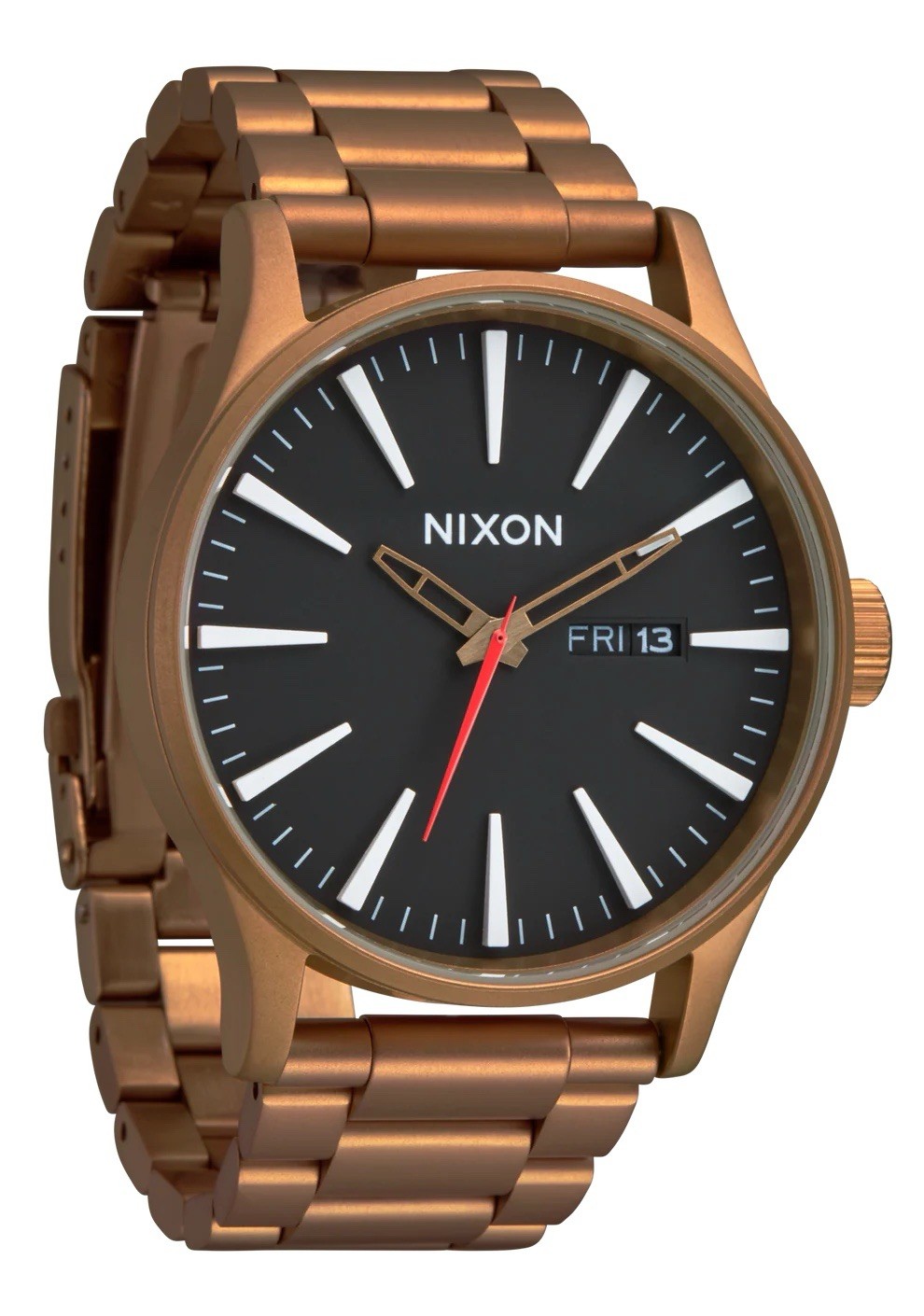 Nixon Sentry A356-5145-00 Men’s Bronze Stainless Steel Analog Dial Watch DDR1462