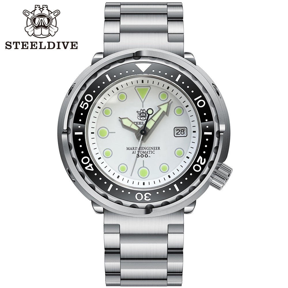STEELDIVE SD1975 Mens 47.5mm 300M Automatic Dive Watch NH35 Steel Japan