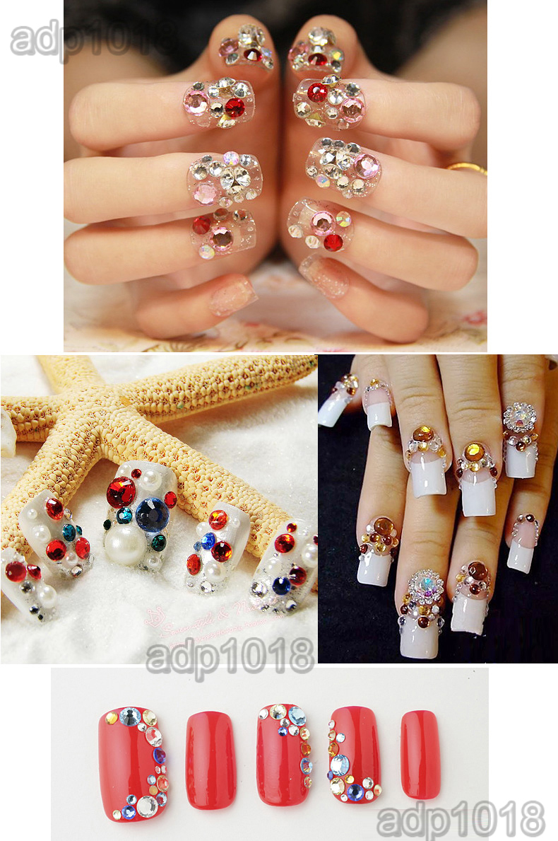 1440pcs Mixed Size Non Hotfix Quality Rhinestones Flatback Nail Art Pick Color