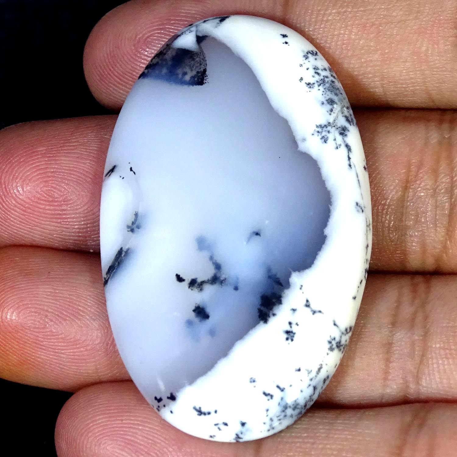 81.00Cts AA+ Natural Dendrite Opal Oval Cabochon Gemstone 31X51X6MM