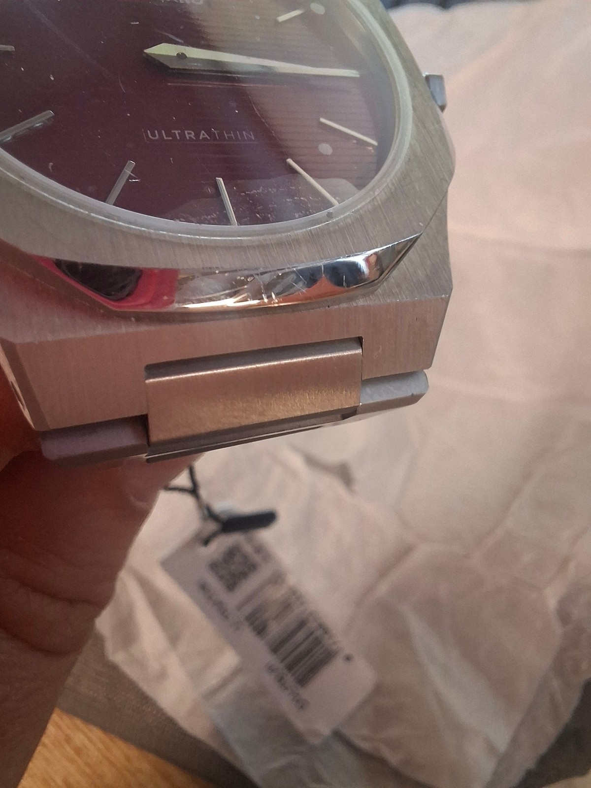 D1 MILANO ULTRATHIN UNISEX WATCH STAINLESS STEEL BORDEAUX RED UTBJ11 RRP £325 AD