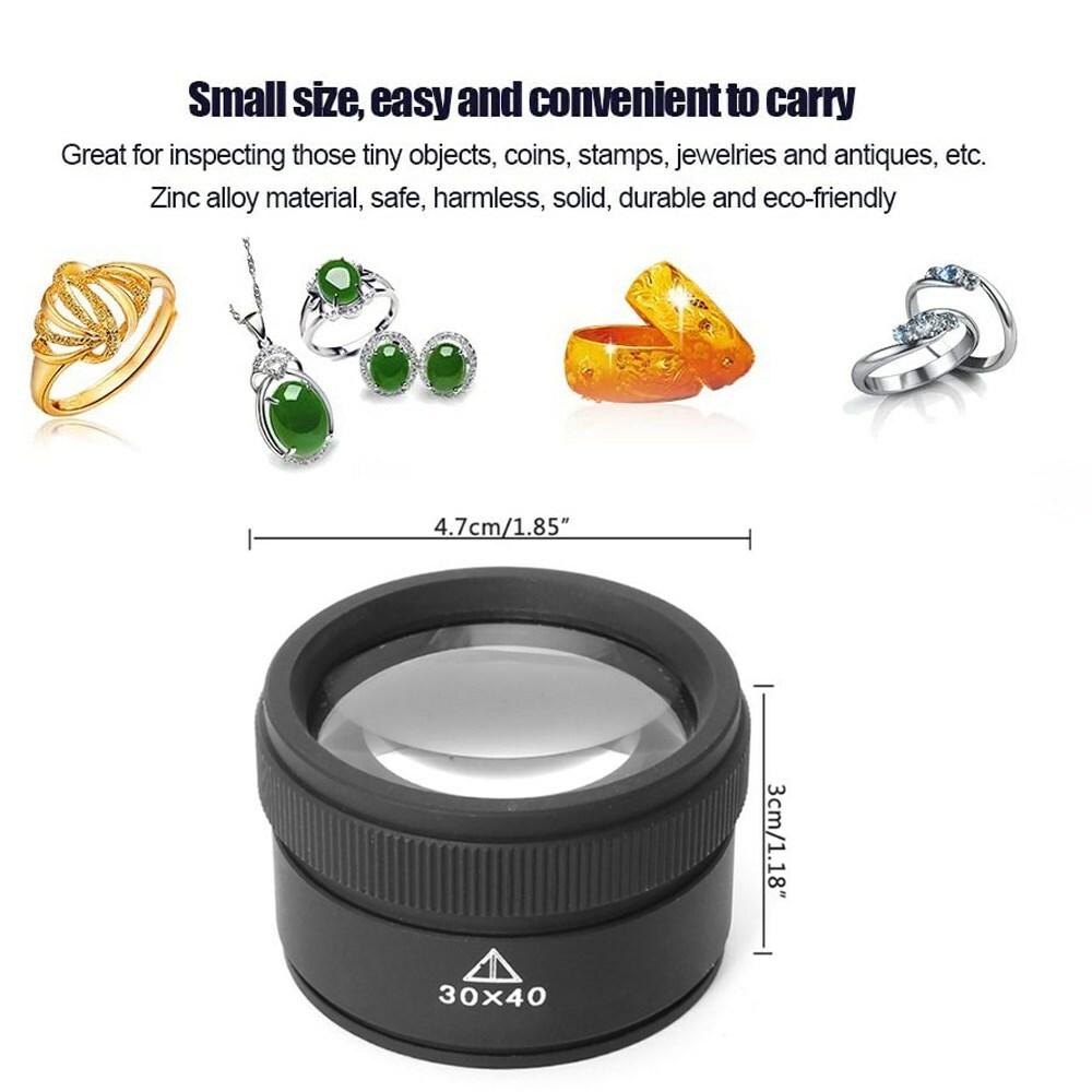 40x Magnifying Glass Eye Loop Optical Magnifier Jewelry Watch Repair Tool USA