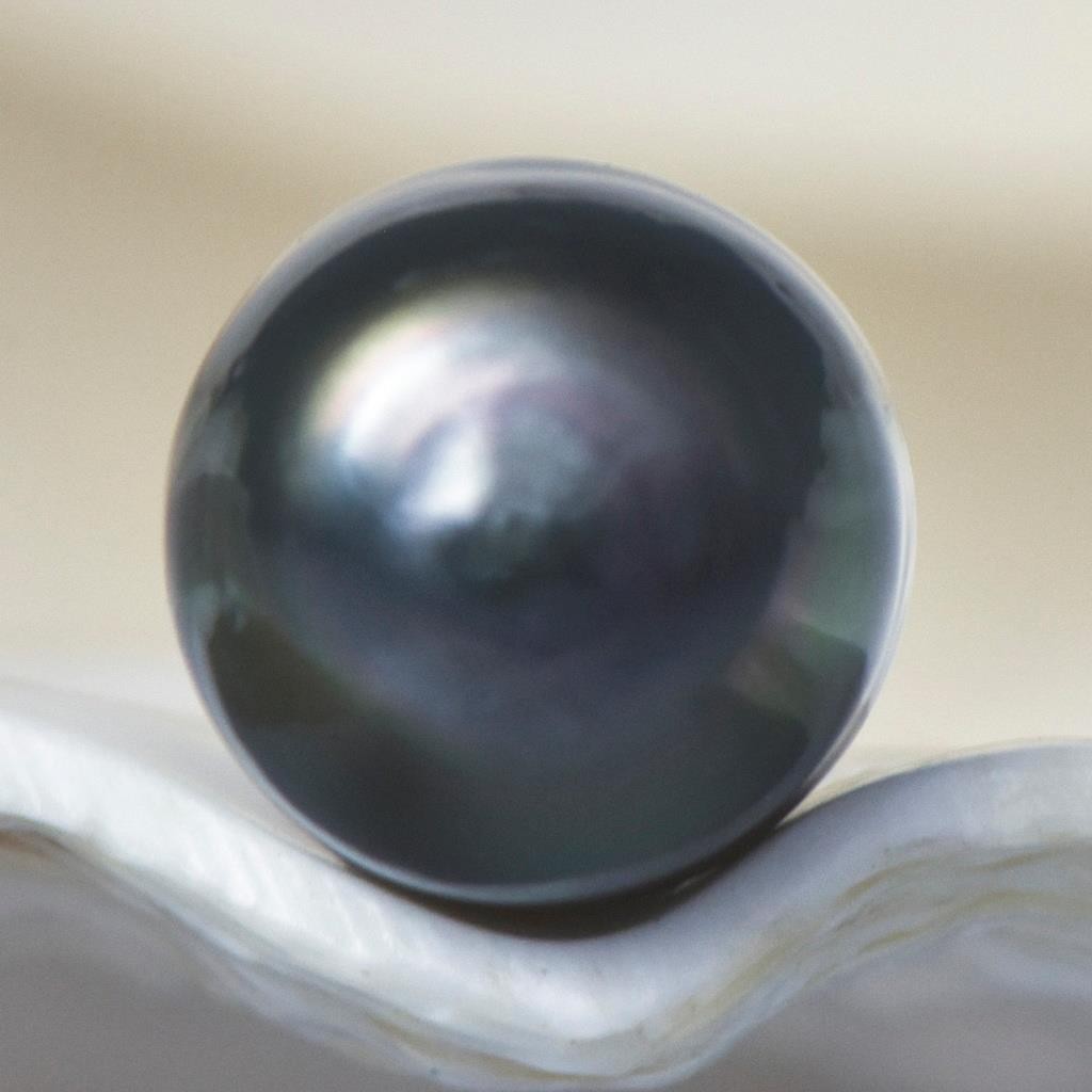 7.60 cts Tahitian South Sea Pearl 12.60mm Charcoal Black Baroque 1.82g undrilled